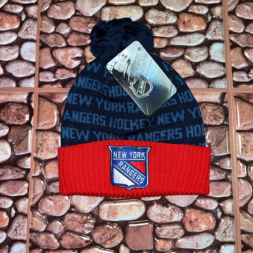 New with tags- NHL New York Rangers- Red & Blue authentic fanatics winter hat